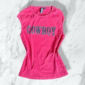 2000’s XOXO VINTAGE Red Graphic Tee with Studded Design